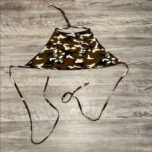 Camo Tie Crop Top